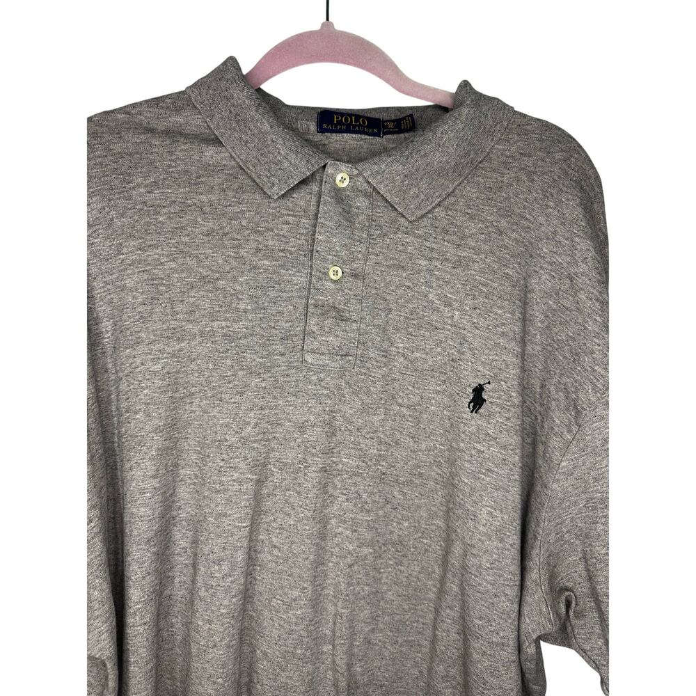 Polo Ralph Lauren Golf Shirt Men's Size 2XB Gray Cotton Preppy Big